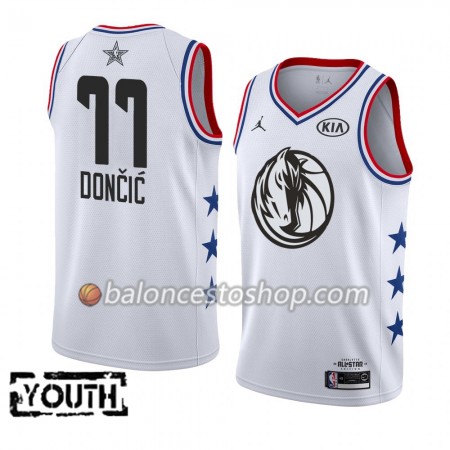 Camiseta Niños NBA Dallas Mavericks Luka Dončić 77 2019 All-Star Jordan Brand Blanco Swingman